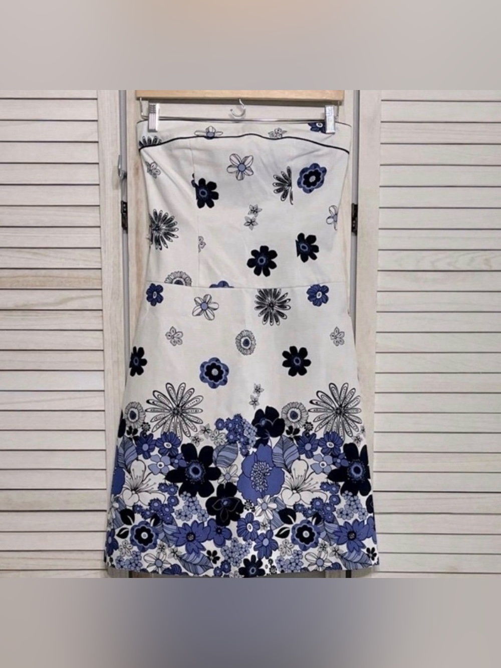Teeze Me White & Blue Floral Strapless Dress Juniors Size 5 PRICE FIRM